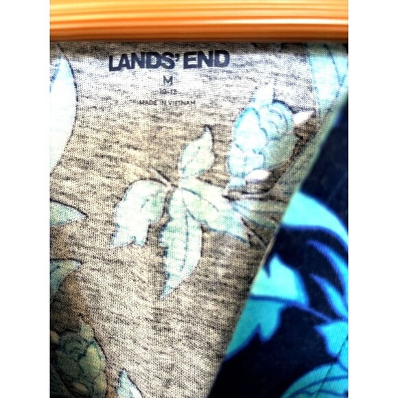 Lands End Navy Blue Tropical Relaxed Midi Dress M - Picture 10 of 10